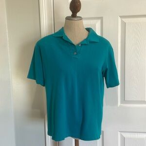 Vintage 1980s Laura Ashley short sleeve polo shirt collar green women’s size L